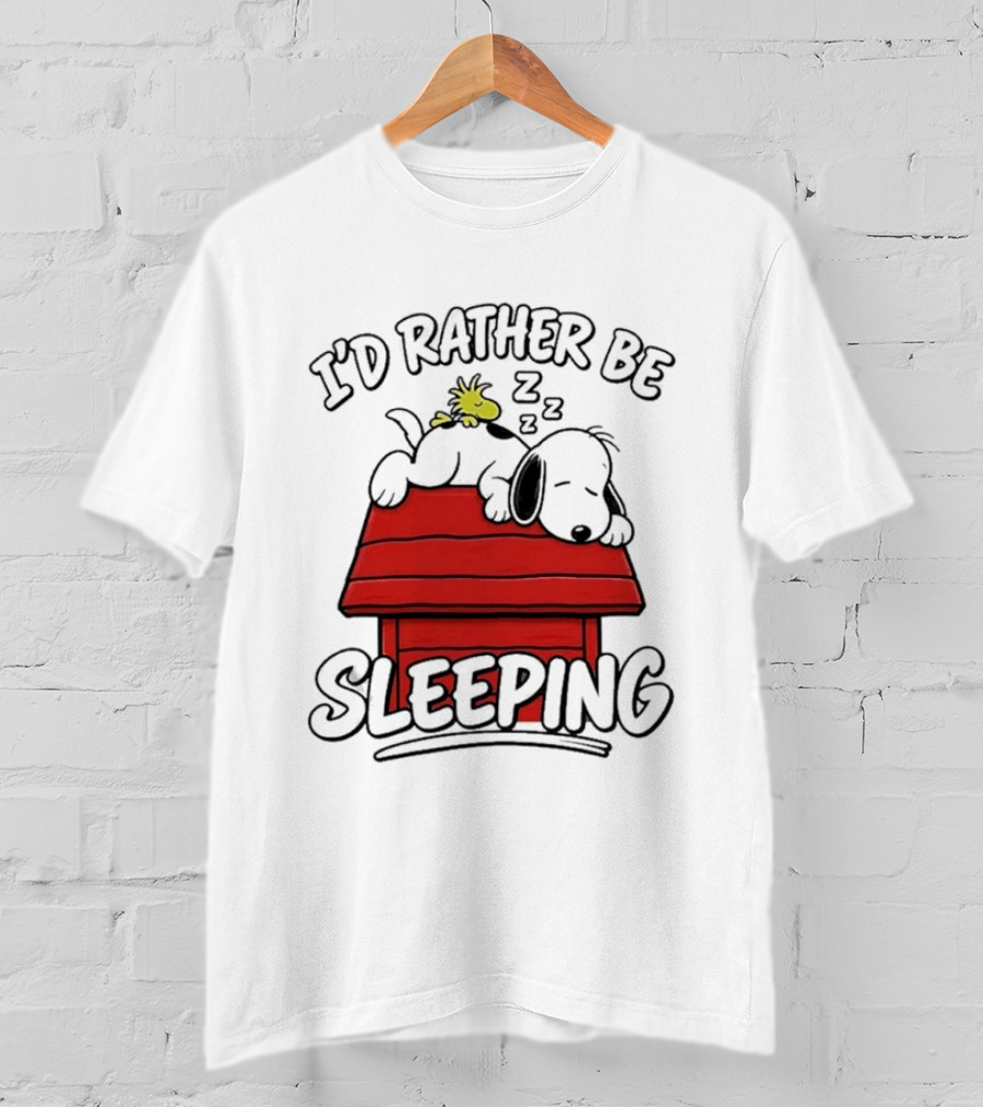 I’d Rather Be Sleeping Snoopy And Woodstock T-Shirt