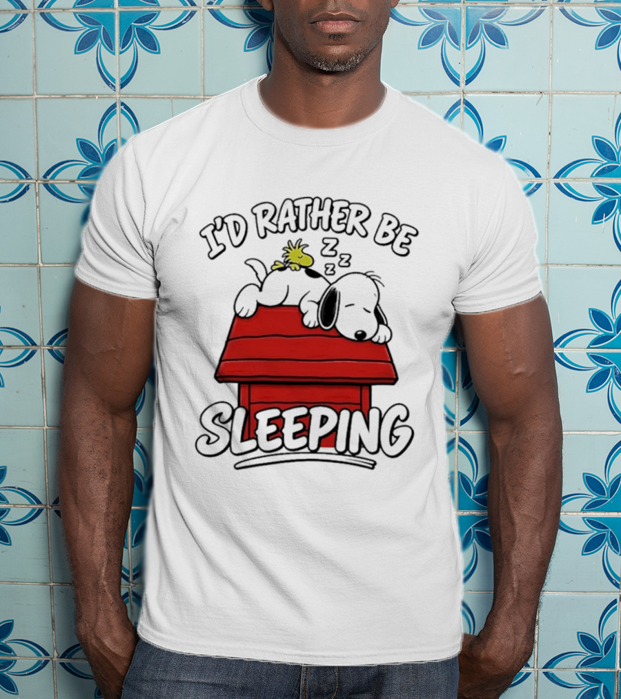I’d Rather Be Sleeping Snoopy And Woodstock T-Shirt