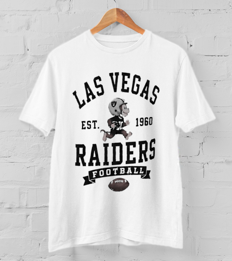 Las Vegas Raiders X Monkey Running Football Est 1960 T-Shirt