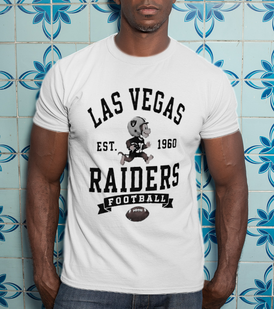 Las Vegas Raiders X Monkey Running Football Est 1960 T-Shirt