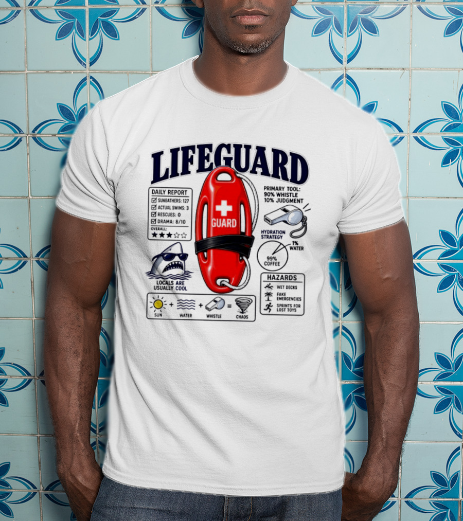 Lifeguard Daily Report Coffee And Whistle Chaos T-Shirt