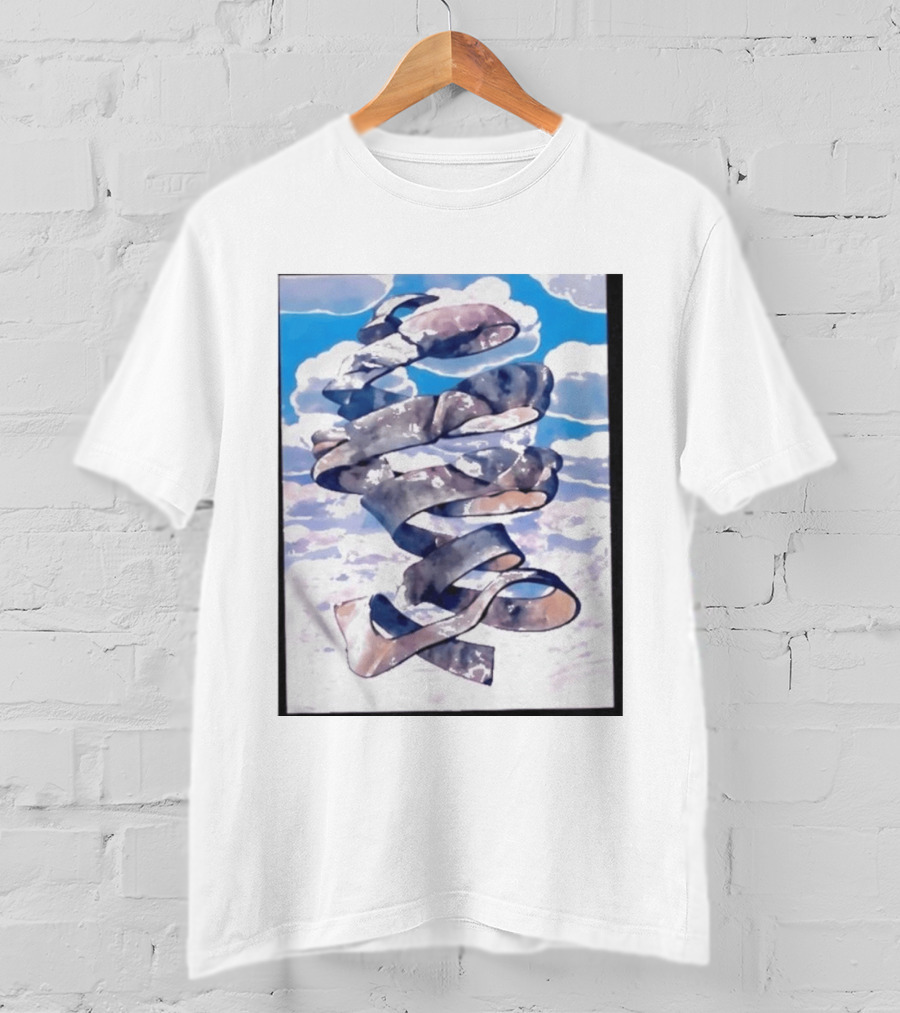 Cloudy Sky Ribbon Twirl T-Shirt