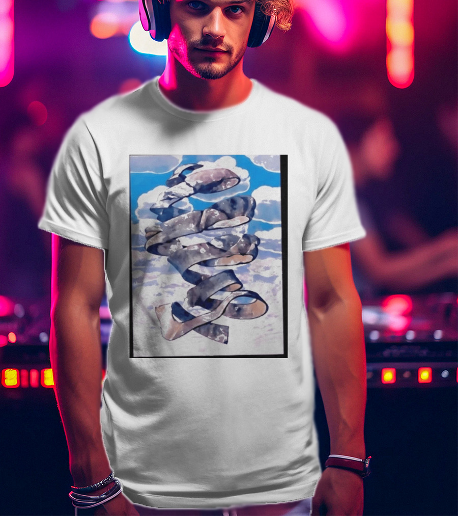 Cloudy Sky Ribbon Twirl T-Shirt