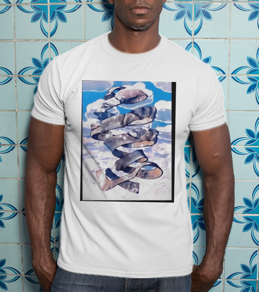 Cloudy Sky Ribbon Twirl T-Shirt