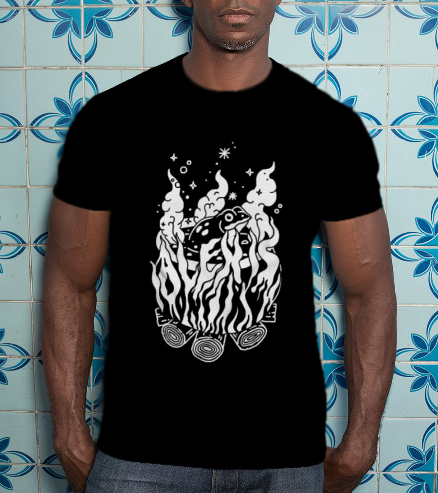 Alexisonfire Boiled Frogs Surreal Cartoon Frog With Flaming Logs T-Shirt
