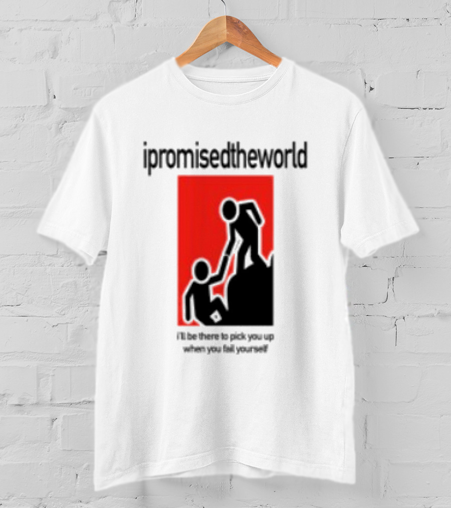 Ipromisedtheworld Helping Hand Support Black Text Red T-Shirt