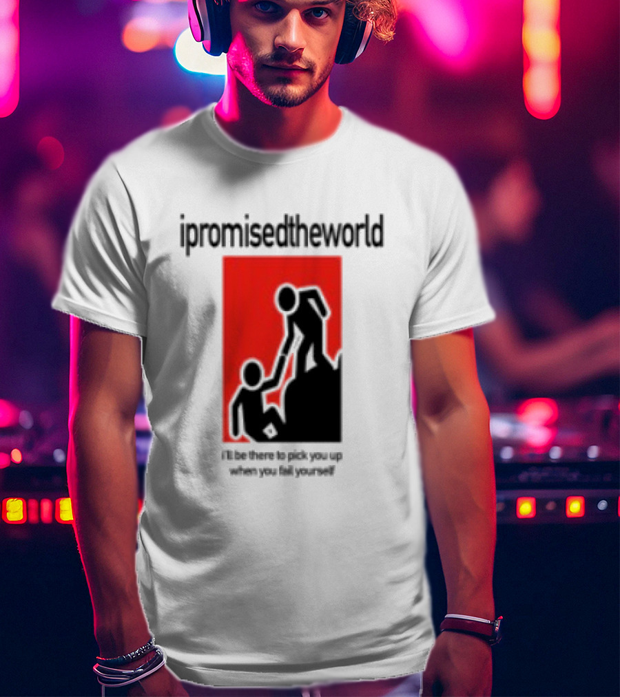 Ipromisedtheworld Helping Hand Support Black Text Red T-Shirt