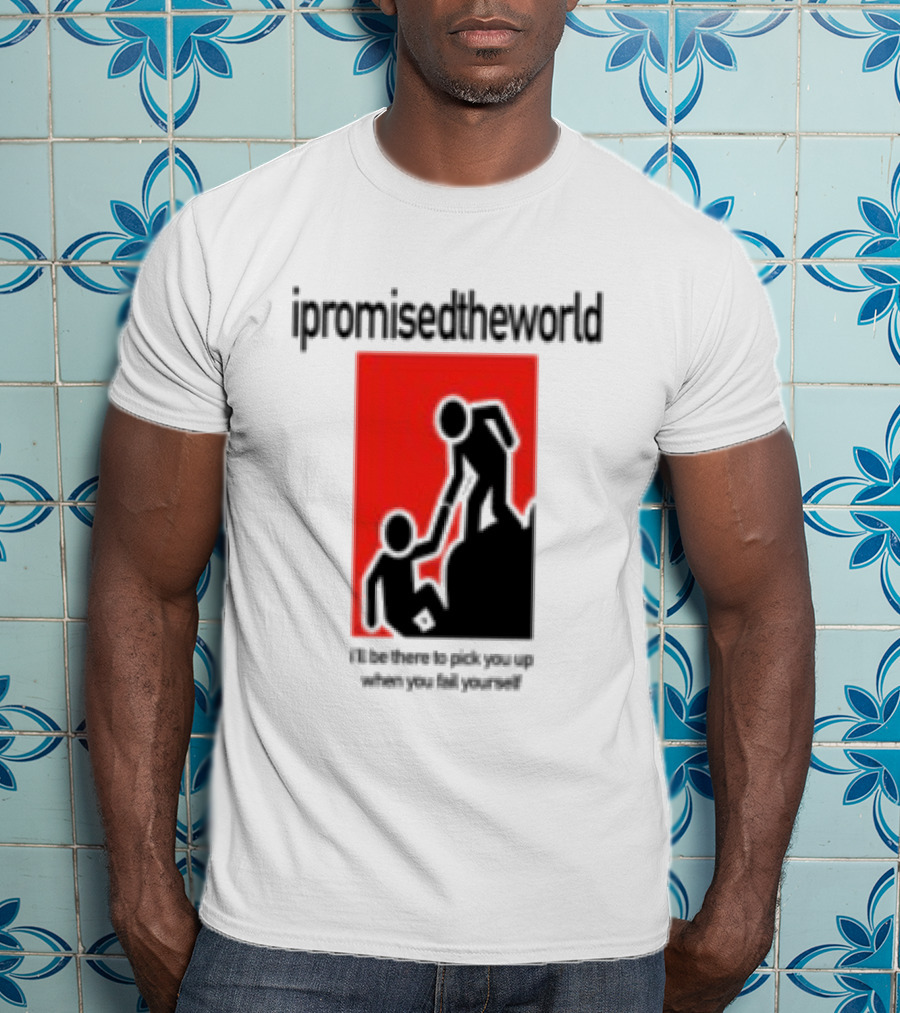 Ipromisedtheworld Helping Hand Support Black Text Red T-Shirt