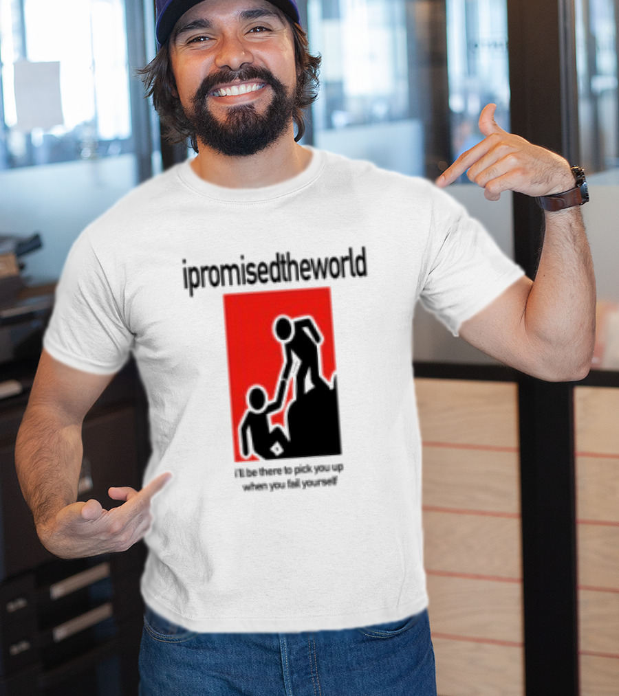 Ipromisedtheworld Helping Hand Support Black Text Red T-Shirt