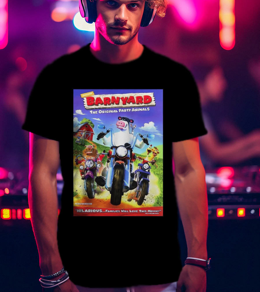 Nickelodeon Barnyard DVD 2006 Hilarious The Original Party Animals Widescreen T-Shirt