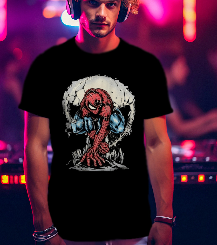 Spider Man Crouching Hero Marvel Comic Book T-Shirt