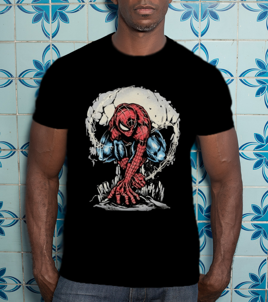 Spider Man Crouching Hero Marvel Comic Book T-Shirt