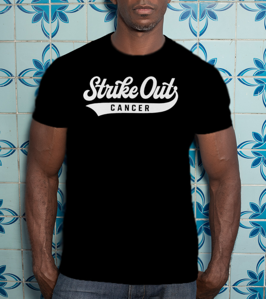 Strike Out Cancer Baseball Charity Awareness Campaign T-Shirt
