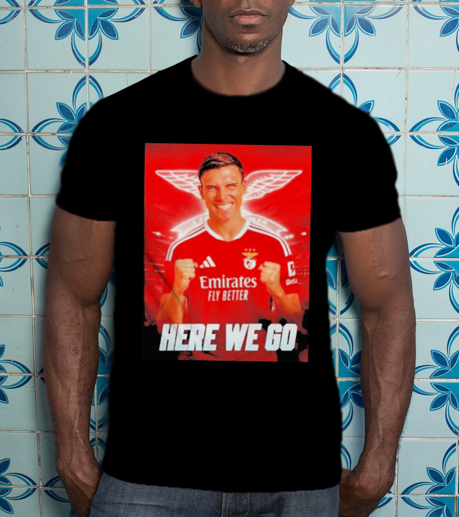 João Palhinha Benfica Transfer Here We Go Emirates Fly Better T-Shirt