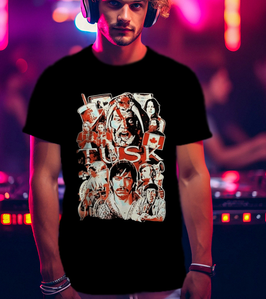 Tusk Movie Kevin Smith Justin Long Cast Collage T-Shirt