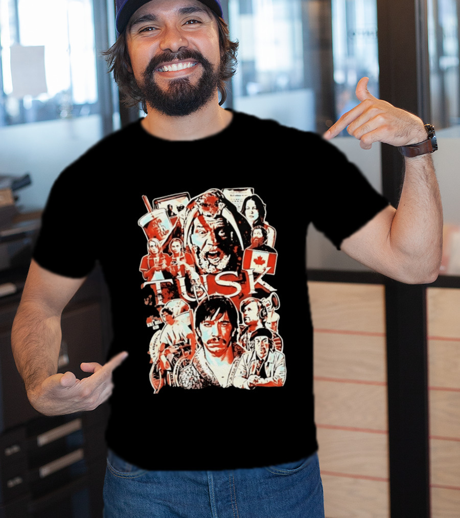 Tusk Movie Kevin Smith Justin Long Cast Collage T-Shirt