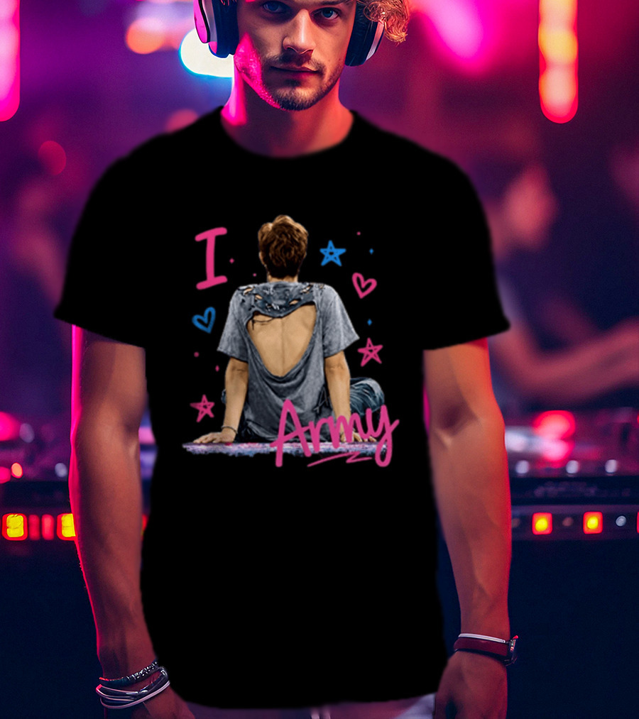 I Love Army Joonie BTS Stars Hearts T-Shirt