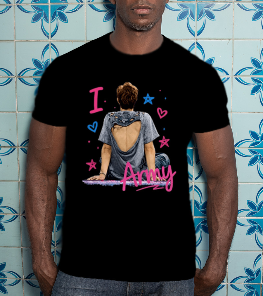 I Love Army Joonie BTS Stars Hearts T-Shirt
