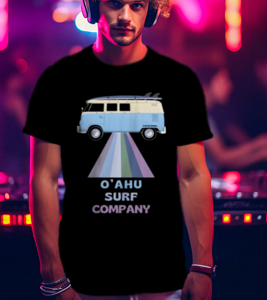 Oahu Surf Company Vintage Surf Bus Hawaiian Islands T-Shirt