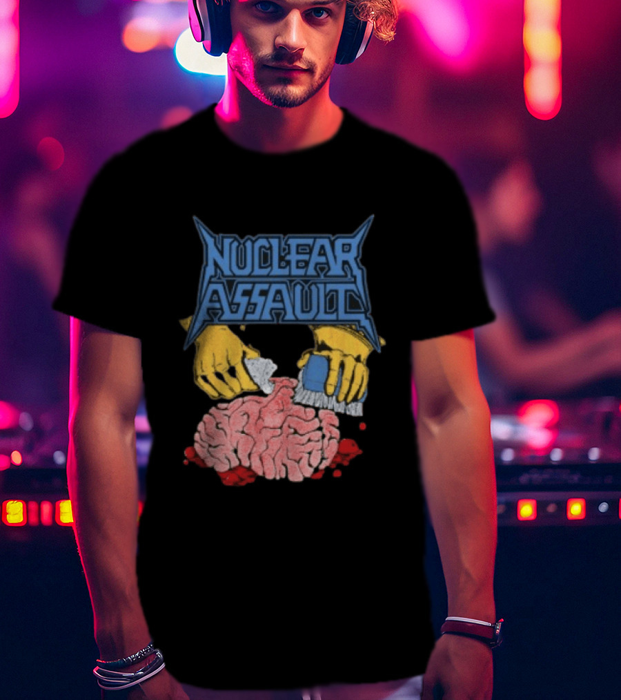 Nuclear Assault Brain Scrubbing Art Beyond Human Store Po Box Leftovers T-Shirt