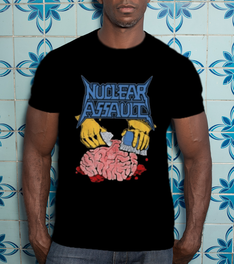 Nuclear Assault Brain Scrubbing Art Beyond Human Store Po Box Leftovers T-Shirt