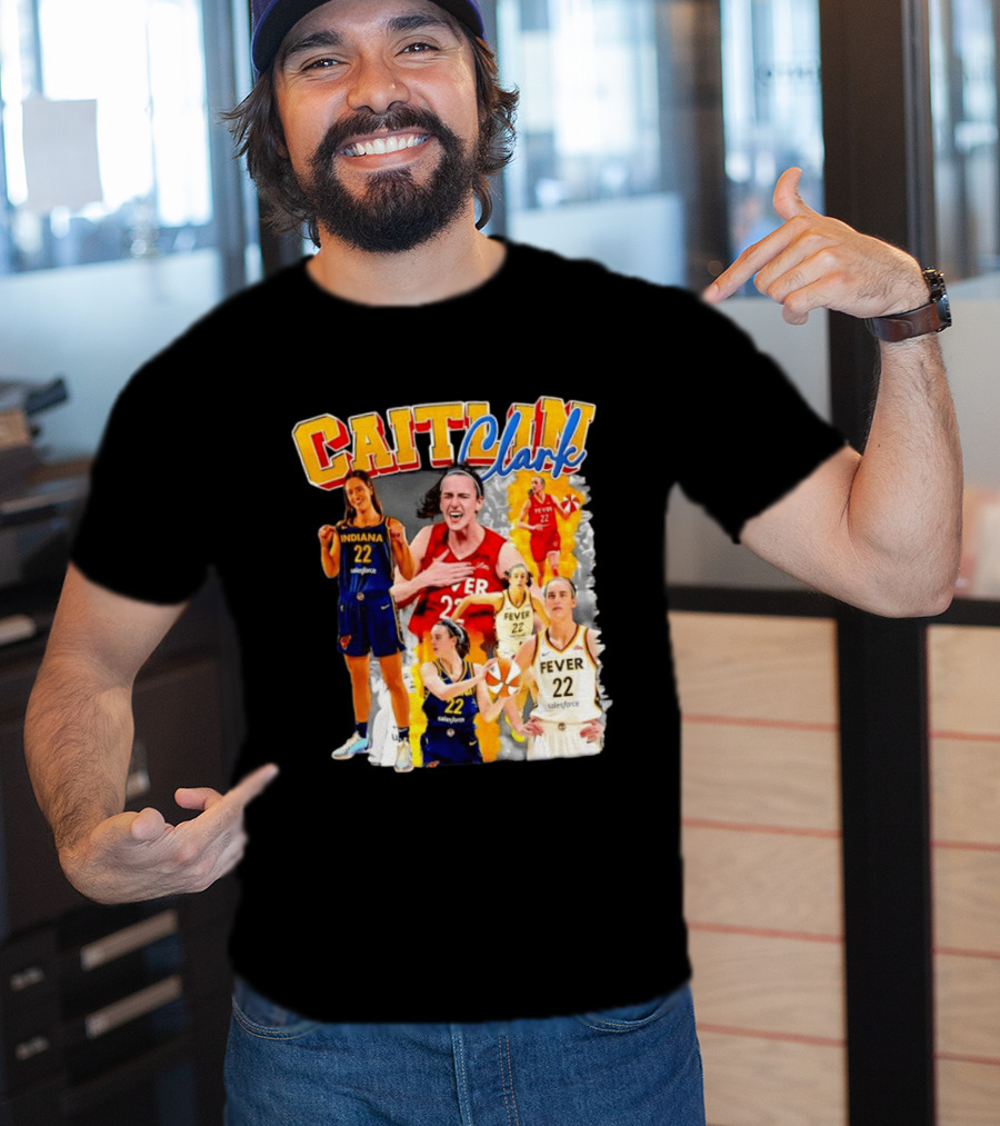 Caitlin Clark Indiana Fever 22 Basketball Athlete Action Montages T-Shirt