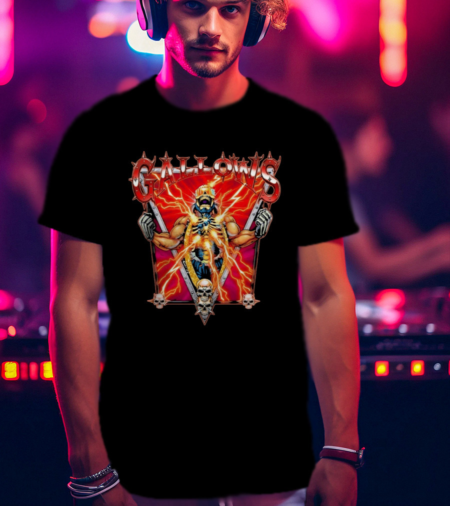 Gallows Wrestling Skull Warrior Electric Power T-Shirt