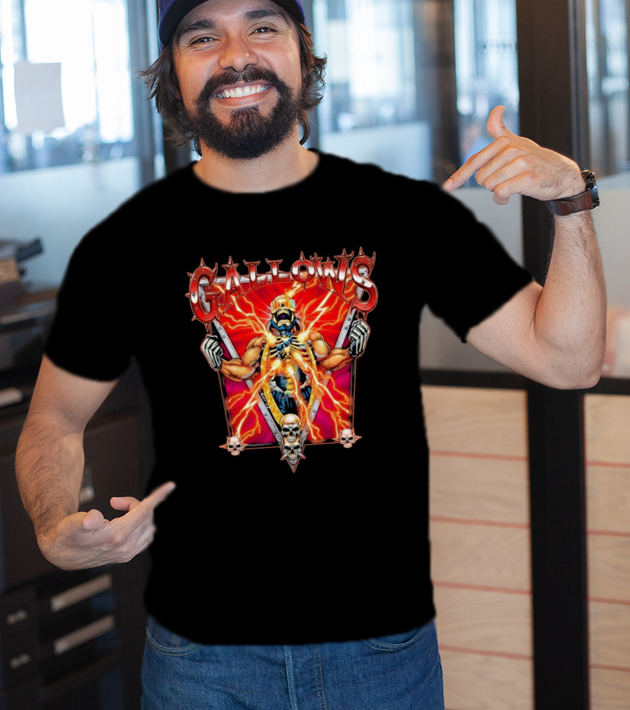 Gallows Wrestling Skull Warrior Electric Power T-Shirt