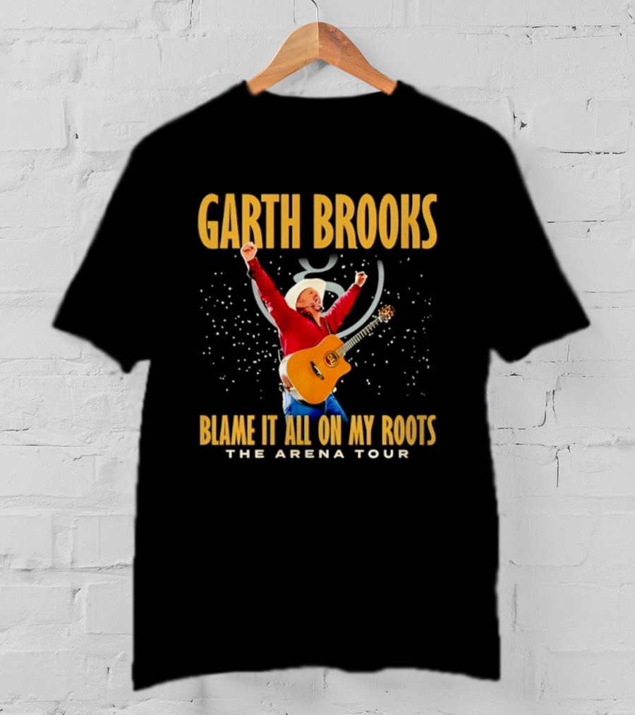 Garth Brooks Blame It All On My Roots The Arena Tour Cowboy Guitarist Celebration T-Shirt