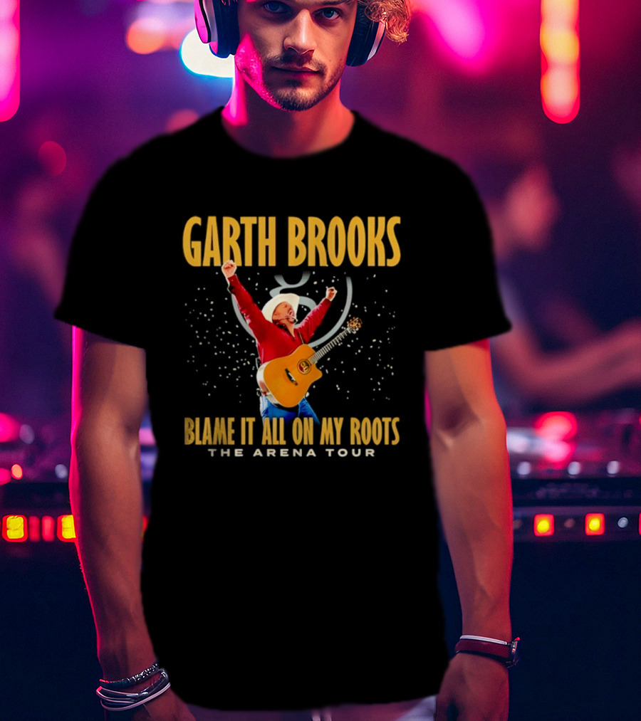 Garth Brooks Blame It All On My Roots The Arena Tour Cowboy Guitarist Celebration T-Shirt