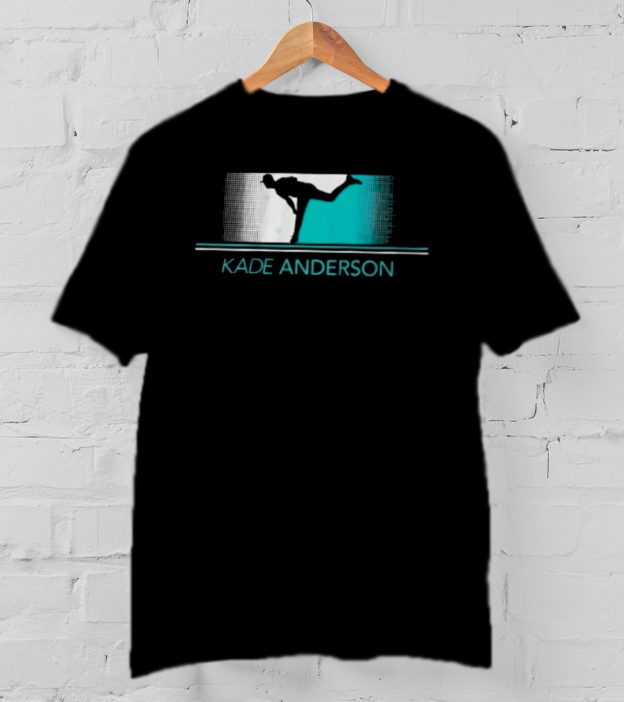 Kade Anderson Baseball Pitcher Halftone Teal T-Shirt