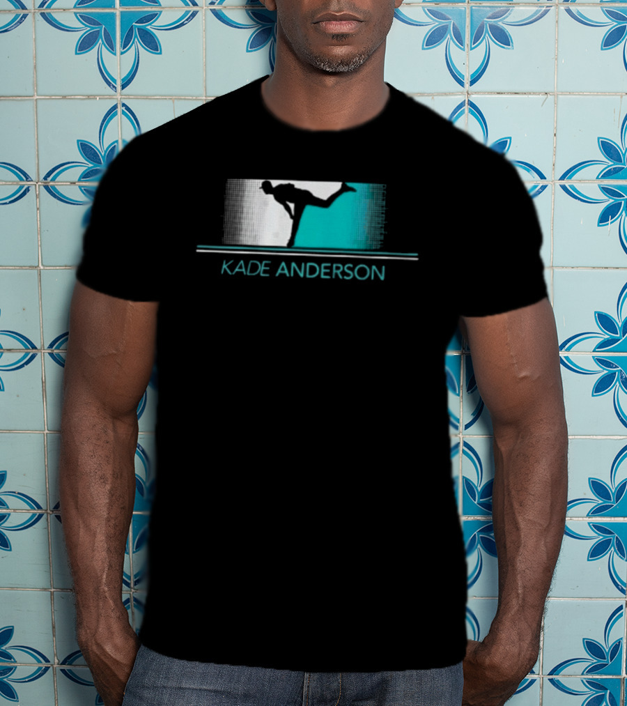 Kade Anderson Baseball Pitcher Halftone Teal T-Shirt