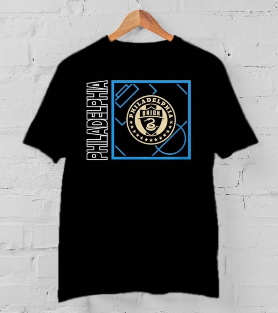 Philadelphia Union Black Big Tall Home Field Pop Personalized Soccer Gear T-Shirt
