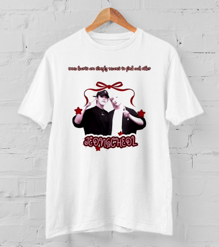 Jeongcheol Some Hearts Are Simply Meant To Find Each Other Red Bow Stars T-Shirt