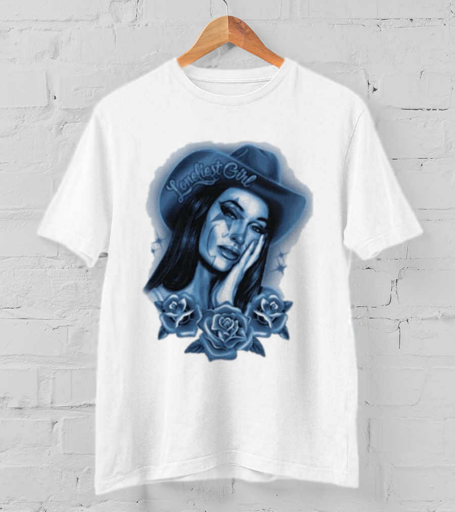 Kacey Musgraves Middle Of Nowhere Tour 2026 Loneliest Girl Airbrush Roses Blue Hat T-Shirt