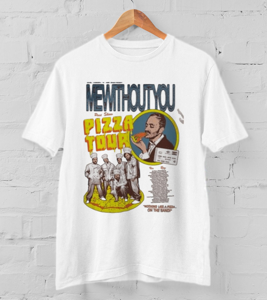 MeWithoutYou Pizza Tour Band Eating Slice T-Shirt