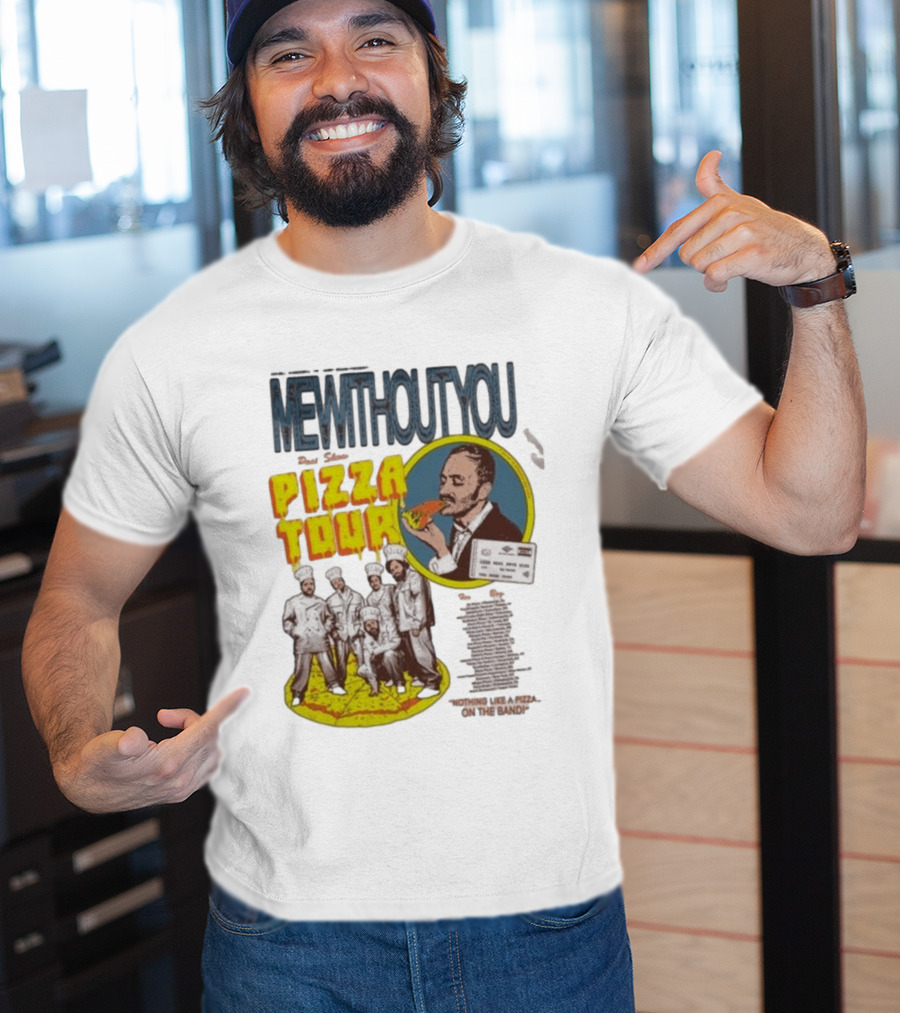 MeWithoutYou Pizza Tour Band Eating Slice T-Shirt