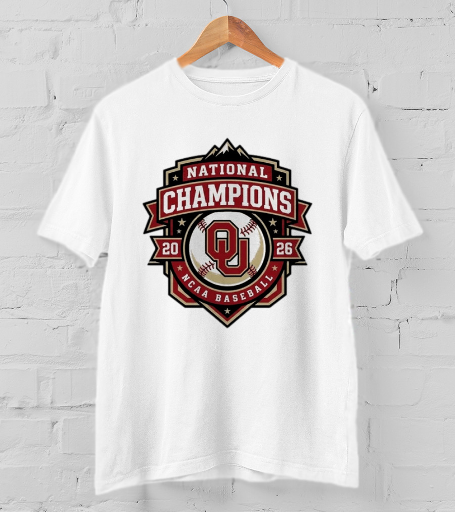 Oklahoma Sooners 2026 National Champions NCAA Baseball CWS T-Shirt