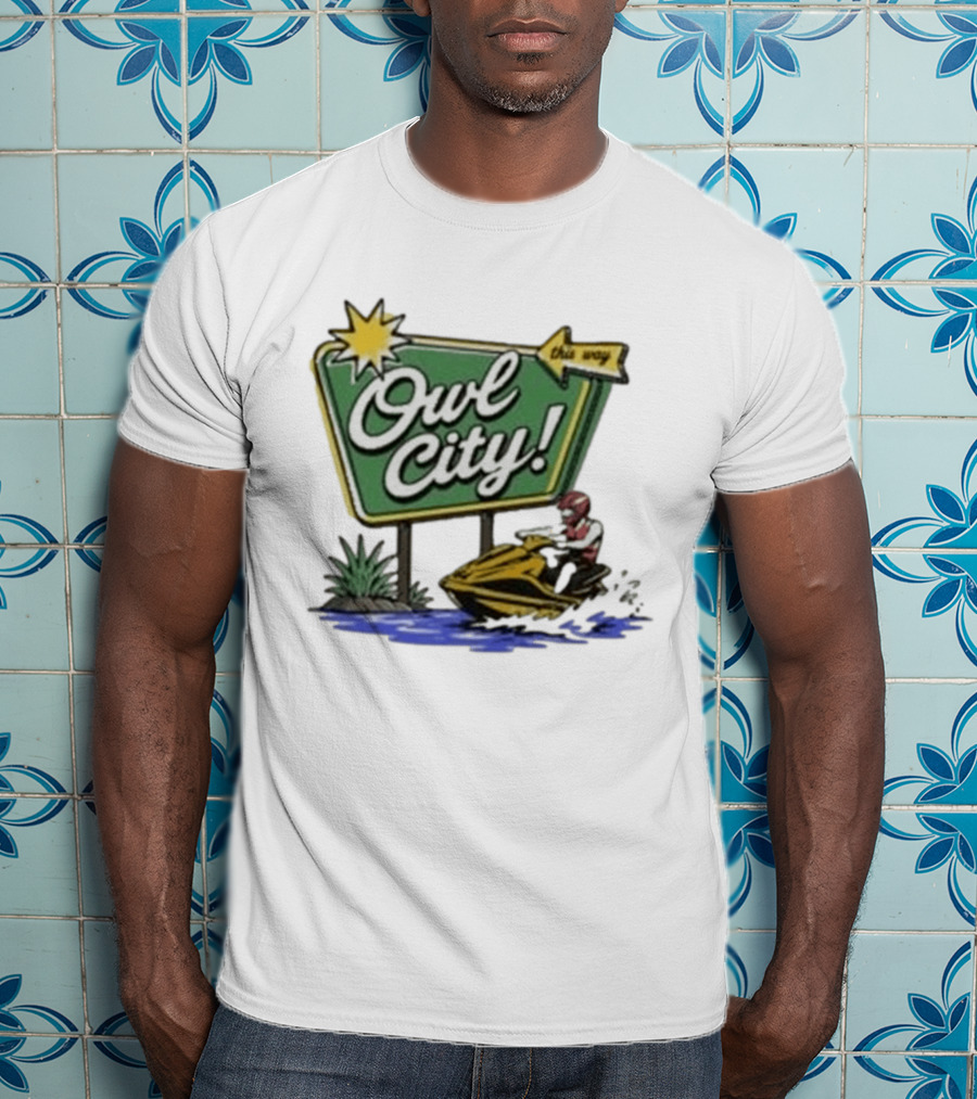 Owl City Music Welcome To Owl City Jet Ski Adventure Sign T-Shirt