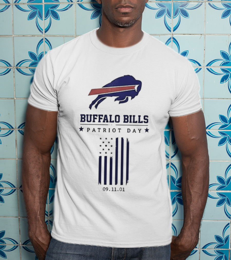 Buffalo Bills Patriot Day 09 11 01 Flag T-Shirt