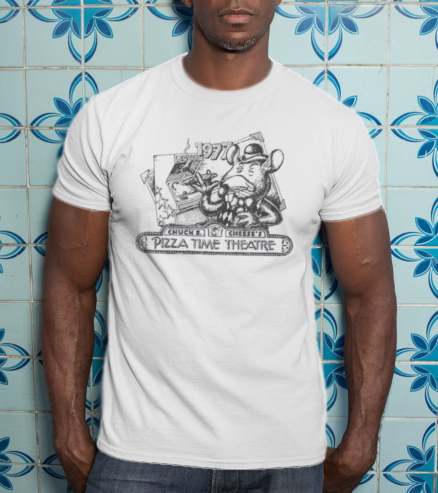 Chuck E Cheese's Pizza Time Theatre Vintage 1977 Pong Game Promo T-Shirt