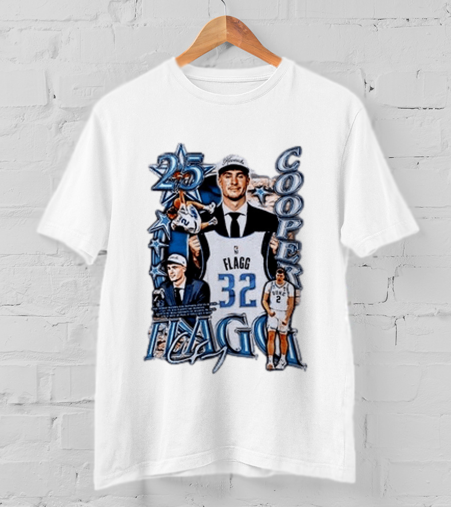 Dallas Mavericks Cooper Flagg Draft Day Selection Number 32 T-Shirt
