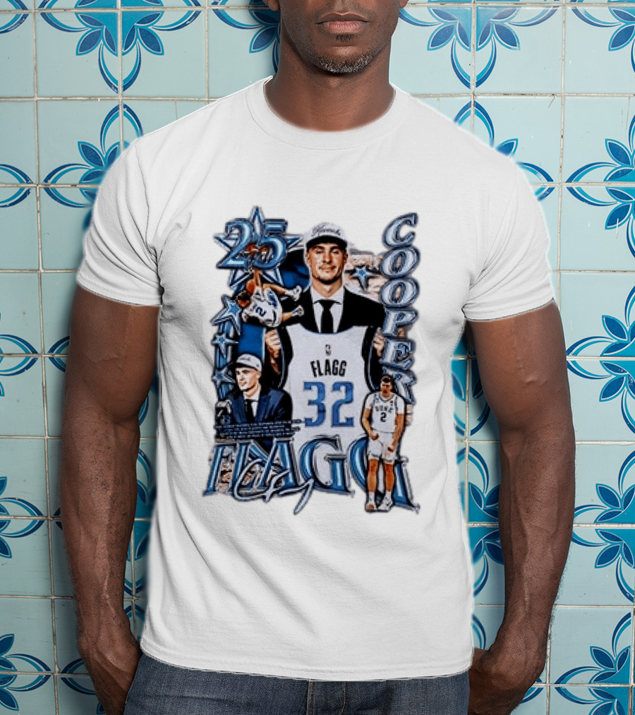 Dallas Mavericks Cooper Flagg Draft Day Selection Number 32 T-Shirt