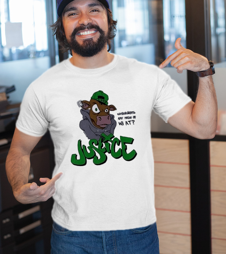 Justice Hamburgers Are Made Of What Go Vegetarian Cow T-Shirt