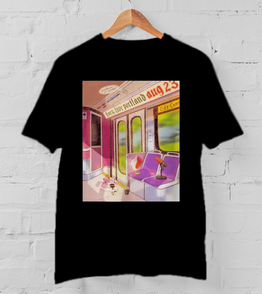 Fear& Live Portland Aug 23 Subway Scene With City Center Graffiti And Microphone T-Shirt