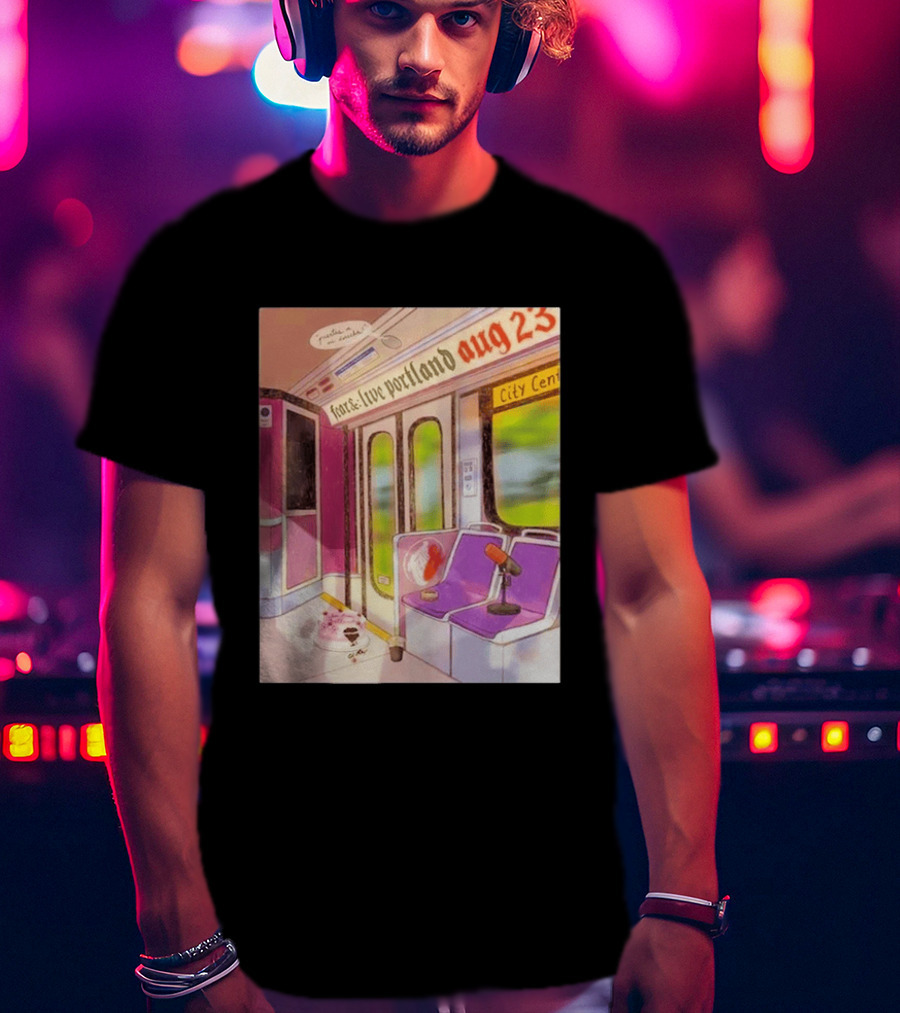 Fear& Live Portland Aug 23 Subway Scene With City Center Graffiti And Microphone T-Shirt