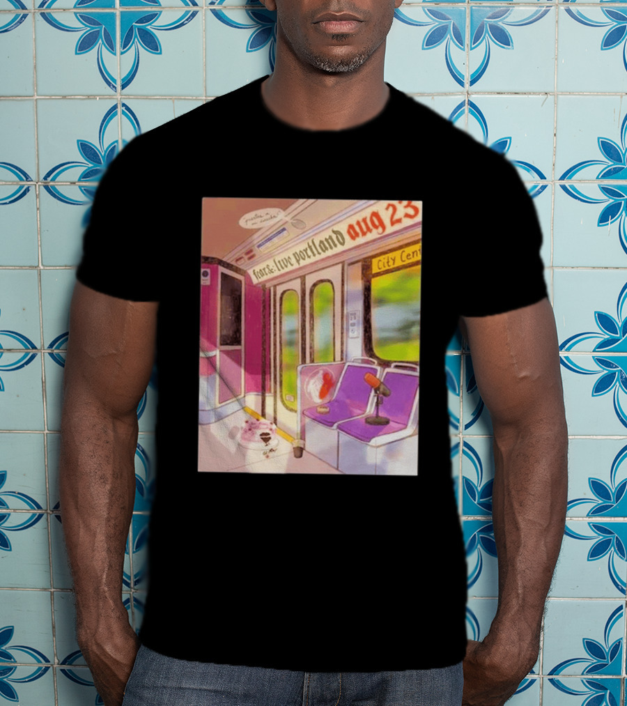 Fear& Live Portland Aug 23 Subway Scene With City Center Graffiti And Microphone T-Shirt