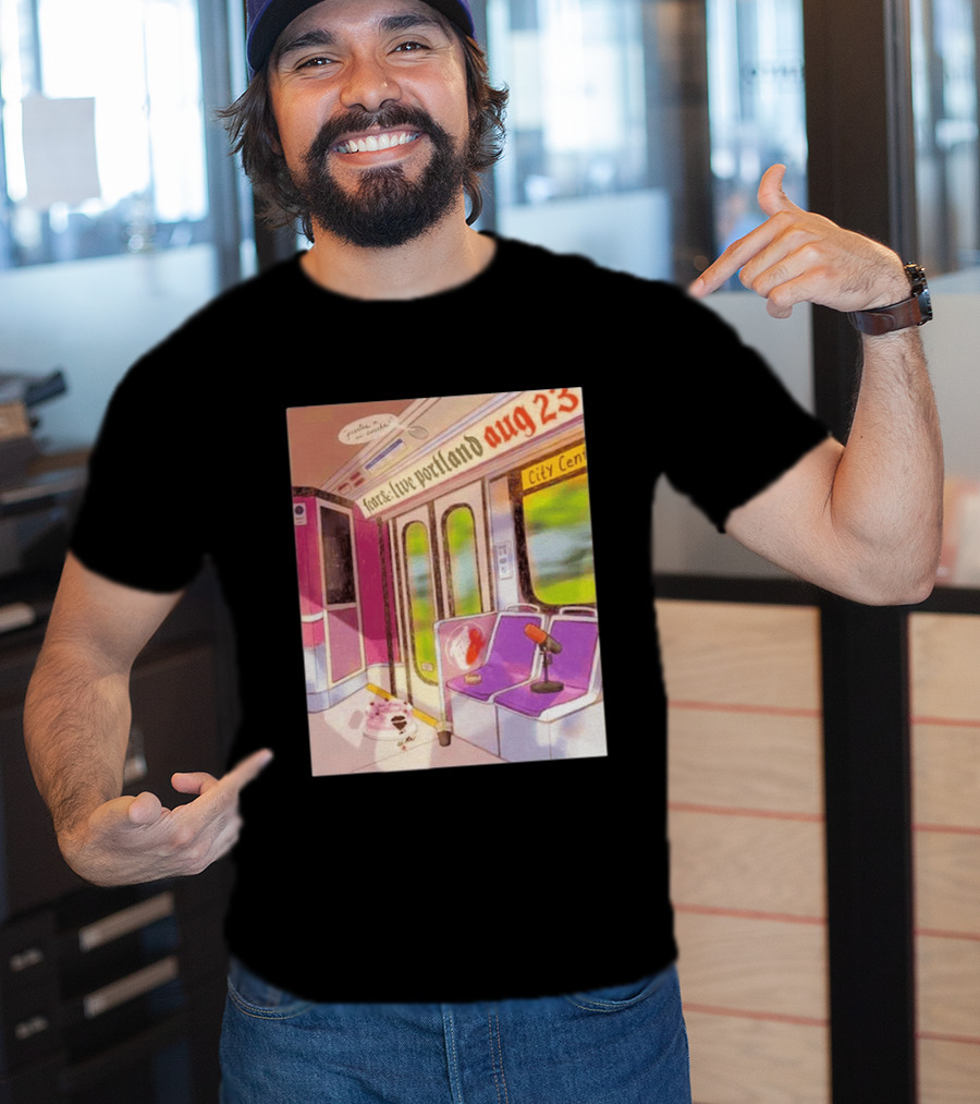 Fear& Live Portland Aug 23 Subway Scene With City Center Graffiti And Microphone T-Shirt