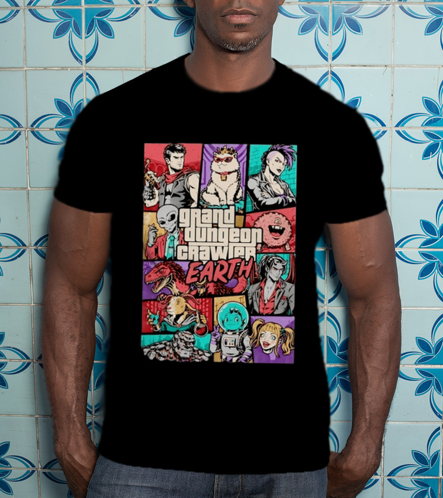 Grand Dungeon Crawler Earth Fantasy Characters Compilation T-Shirt