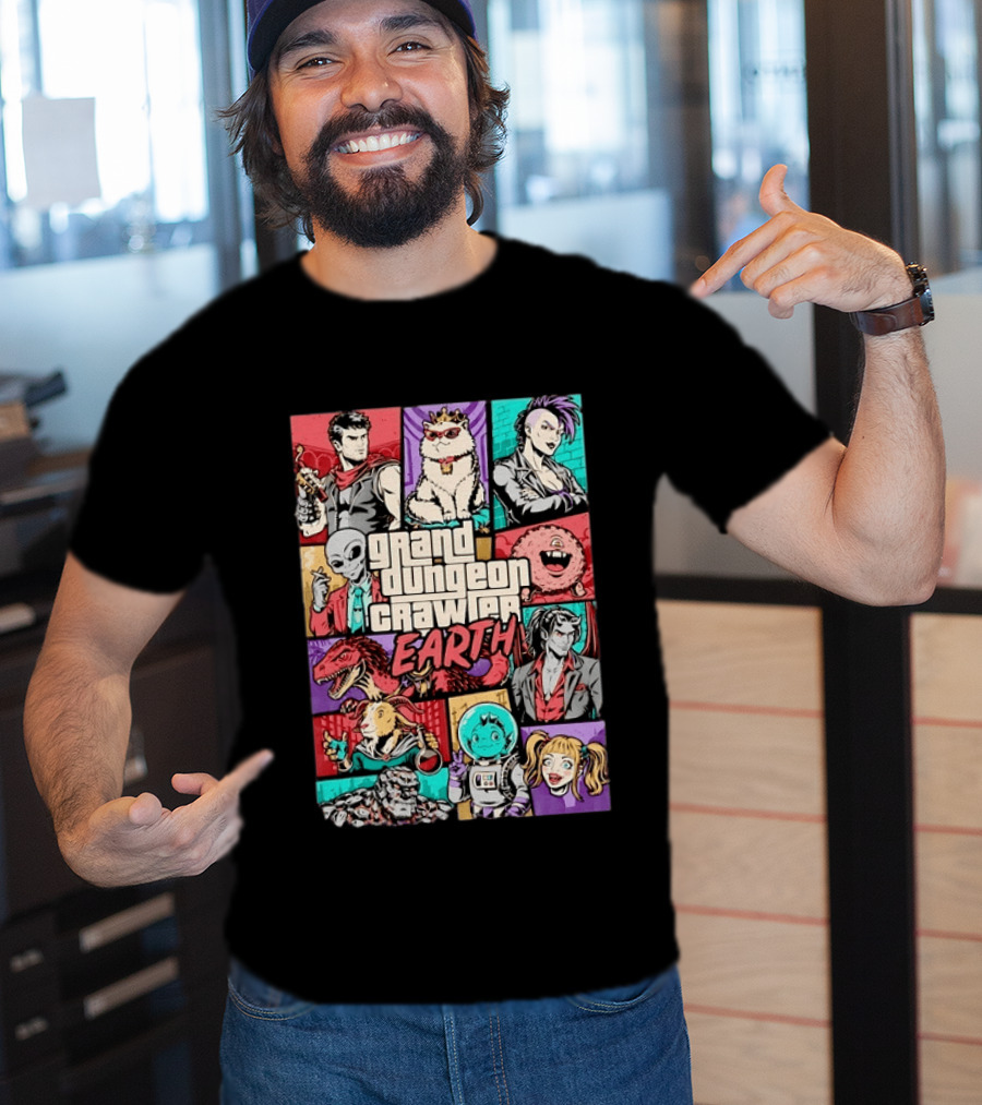 Grand Dungeon Crawler Earth Fantasy Characters Compilation T-Shirt